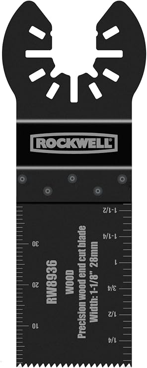 Rockwell RW8936 1-1/8-Inch Sonicrafter Oscillating Multitool Precision Wood End Cut Saw Blade with Universal Fit System