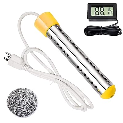 ZMXZZL Immersion Water Heater, Portable Submersible Water Heater with Stainless Steel Protective Cover, Great for Pool, Bucket, Portable Bathtub, Basin, Washing, Fully Immersed While Using