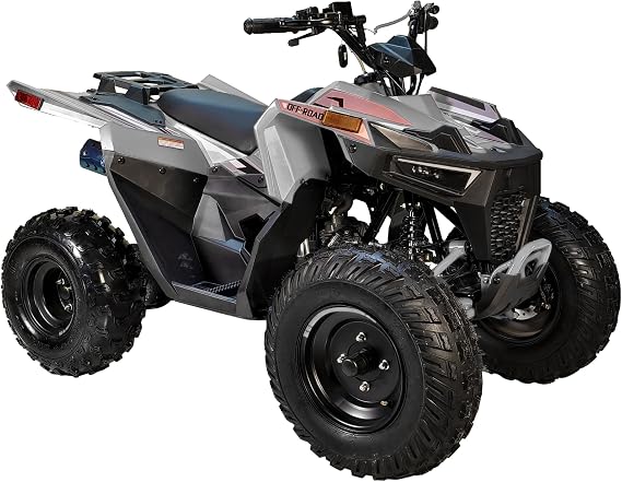 HHH Sporty #CT-125E ATV 125cc ATVs for Youth & Adults Four Wheeler Utility Gas Power Sports Quad with Reverse Led Lights Big Tires 18/19 inches(Gray)