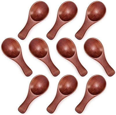 HANSGO 10PCS Small Wooden Spoons, 3.25 Inch Wooden Teaspoons, Cute Little Spoons for Spices, Bath Salt, Grains, Sugar, Coffee, Powder, Dessert, Loose-leaf Tea, Best Gifts, Sturdy & Lightweight