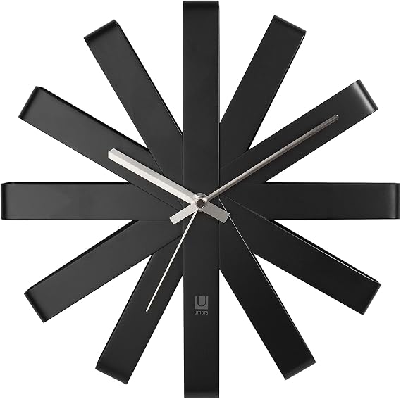 umbra 2118070-040 RIBBON WALL CLOCK Black