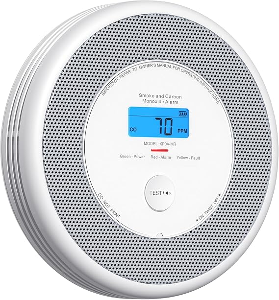 X-Sense Wi-Fi Smoke and Carbon Monoxide Alarm with Voice Alerts, XP0A-MR | Wireless Interlinked English Voice Alarm Requires SBS50 Base Station