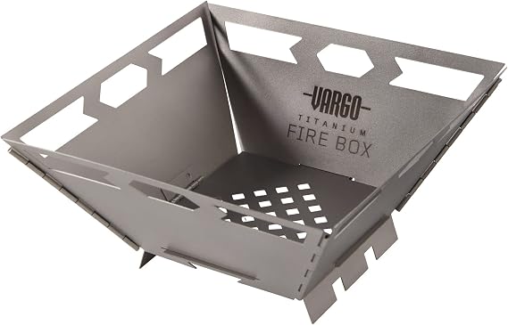 Vargo Titanium Fire Box - Ultralight Portable Camping Fire Box