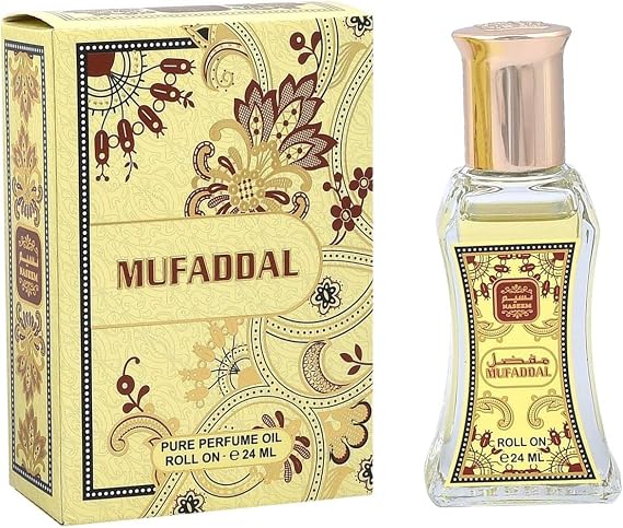 NASEEM Mufaddal Roll On Perfume Oil 24ml - Subtle Scent for Men & Women - Long Lasting Alcohol-Free Perfume with Natural Oils - Hypoallergenic Eau de Parfum for Sensitive Skin