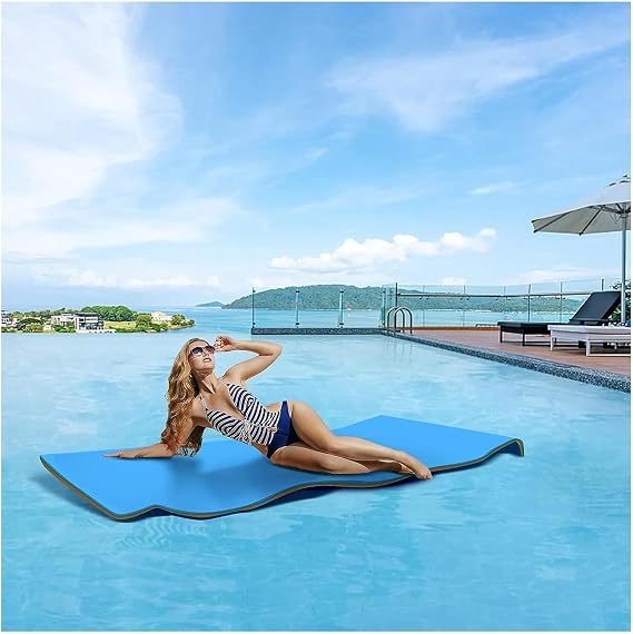 Floating Water Mat, Lily Pad Floating Mat, Family Water Pad for Lake Pool Beach Ocean(Blue,2.7 m x 1.4m x 3.3cm)