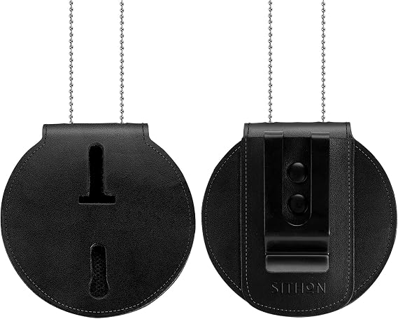 SITHON Police Badge Holder Hook and Loop Closure Badge Holster