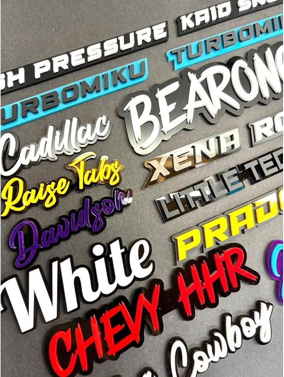 Personalized Car Emblems and Badges,Acrylic 3D Letter Custom Car Badge,Your Own Text Nickname Emblem Badge,Custom Gift (4in9.6cm)