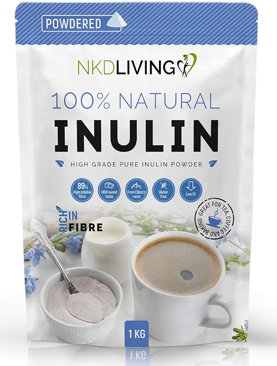 NKD Living Inulin High Grade Prebiotic Fibre Powder (1 Kg) - Manufactured in the EU