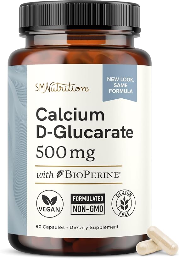 Calcium D-Glucarate 500mg, CDG for Liver Detox & Hormone Balance Support
