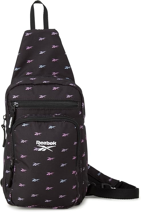 Reebok Unisex Crossbody Bag - Convertible Compact Durable Cross Body Bag for Women and Men - Gym and Travel Essentials, Size One Size, Cosmos Black Ombre