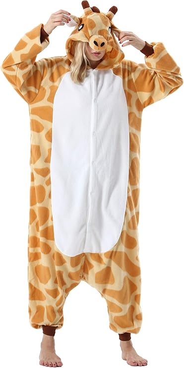 DarkCom Adult Giraffe Onesie Women Men Pajamas Cosplay Halloween Costume