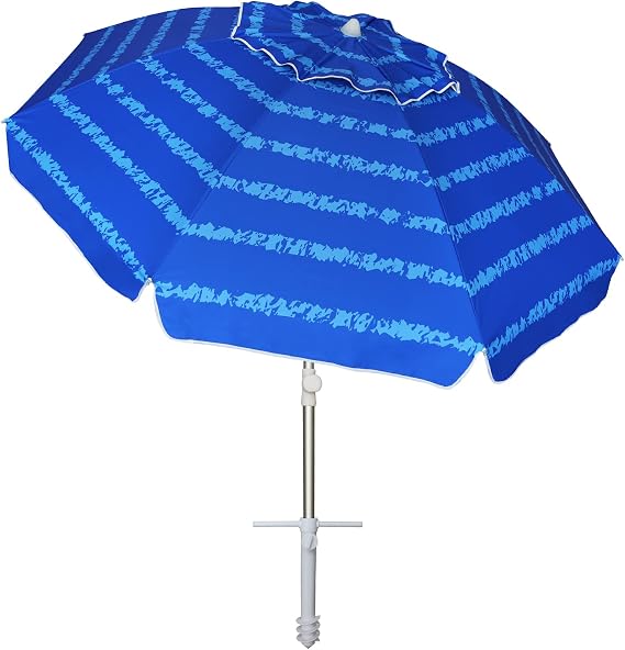 AMMSUN Beach Umbrellas for Sand Heavy Duty Wind Portable, 6.5ft
