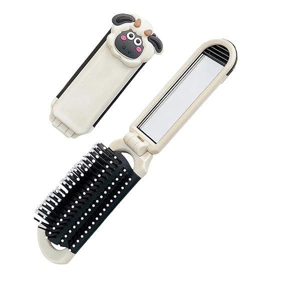 Small Comb,Foldable Combs, Easy to Carry (A) | with Mirror, for Traveling, Gym and Pool