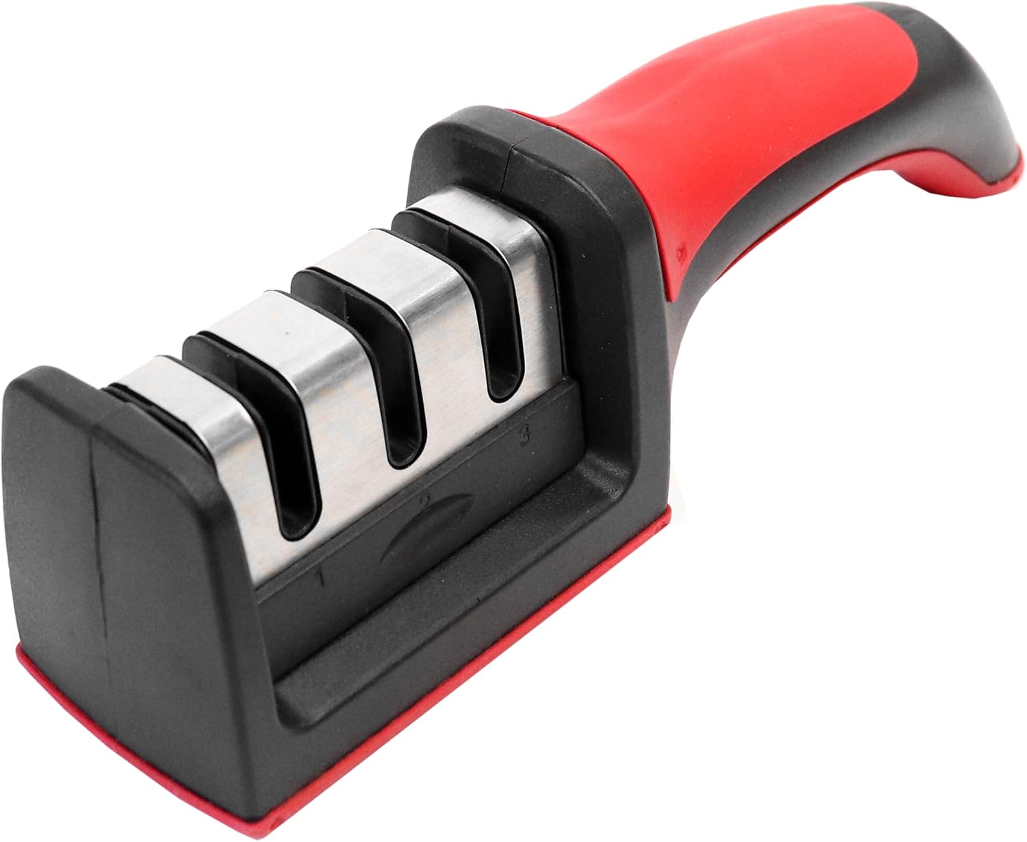 Manual blade sharpener, kitchen knife, 3-stage sharpener, tungsten and ceramic for rough sharpening and fine sharpening