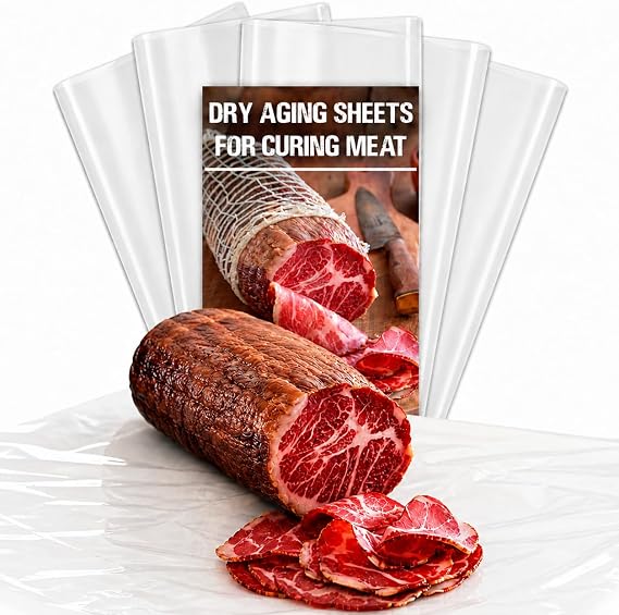 Dry Aging Sheets for Meat & Charcuterie (Kit 5 Sheets) - Microporous Paper for Curing Meat Ideal for Capocollo, Soppressata, Lonza & more Artisan Dry Aging