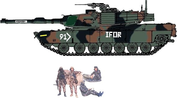 Cyber Hobby 1/35 USMC M1A1 Abrams (Heavy Armor) + U.S. Tank Crew Figure Set