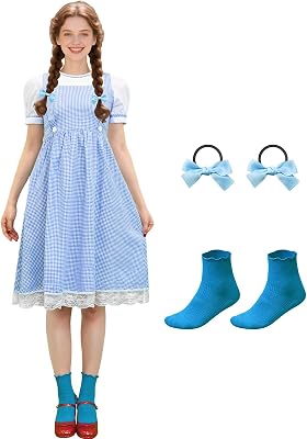 Womens Blue White Gingham Dress for Adult Cosplay Costume Character | Halloween Party Outfits