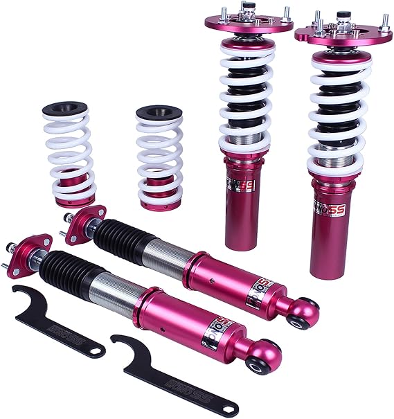 Godspeed MSS0950 MonoSS Coilover Lowering Kit, Fully Adjustable, Ride Height, Spring Tension And 16 Click Damping, compatible with BMW 3-Series (E30) RWD 1985-91 51mm