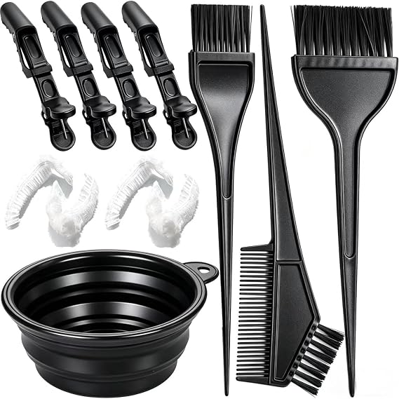 12Pcs Professional Salon Hair Coloring Dyeing Kit, Hair Bleach Dit Hair Coloring Products with Hair Dye Brush, Hair Color Bowl, Hair Clips