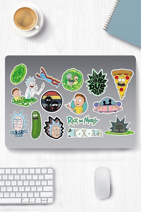 Rick And Morty Temalı Sticker Etiket Seti 1 - Laptop Notebook Telefon