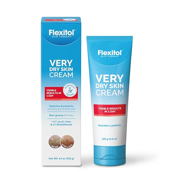 Flexitol Very Dry Skin Cream, Intensive Moisturizer for Severely Dry Skin, Urea-Based Hydration, 4 oz Tube