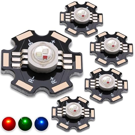 5PCS 1W RGB High Power LED Chip on 20mm Star Aluminum PCB