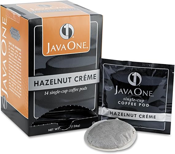 Java One 70500 Coffee Pods, Hazelnut Creme, Single Cup, 14/Box