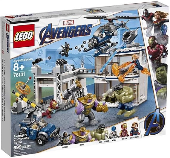 LEGO Marvel Avengers Compound Battle 76131 Building Set Includes Toy Car, Helicopter, and Popular Avengers Characters Iron Man, Thanos and More (699 Pieces)