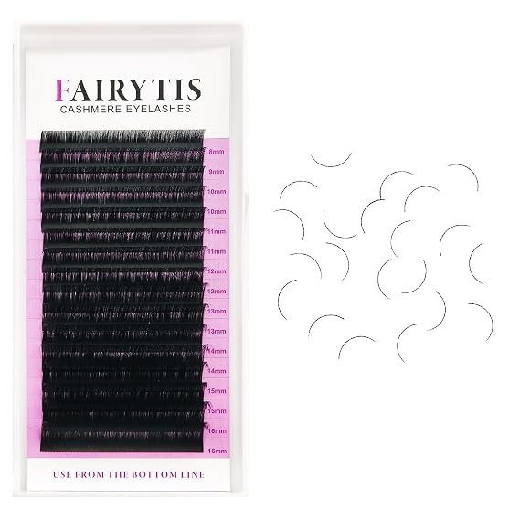 Cashmere Lash Extensions C CC D Curl 8-25mm Mixed & Single Length Tray,lash extension trays for Cashmere Fibers,Matte Black,Professional Lash Salon Use