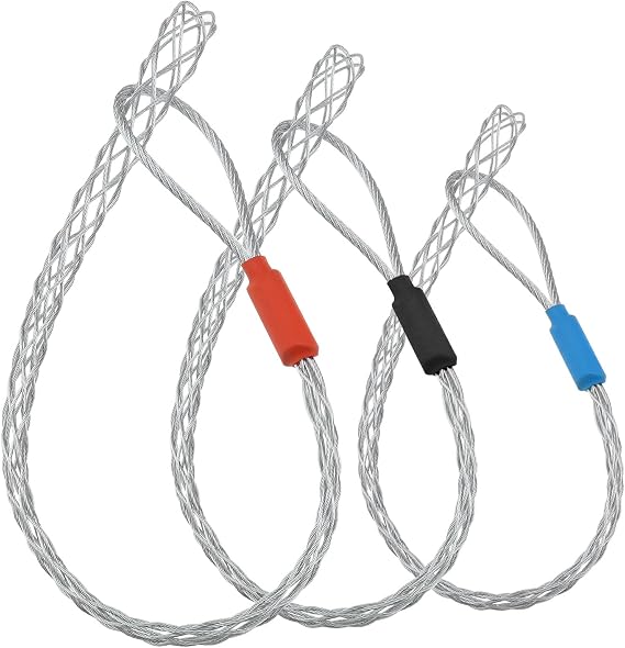 Cable Pulling Grip Sock Galvanized Stainless Steel Anti-Slip Cable Traction Sleeve Flexible Mesh Rope Cable Sock for Power/Communication Cables Traction