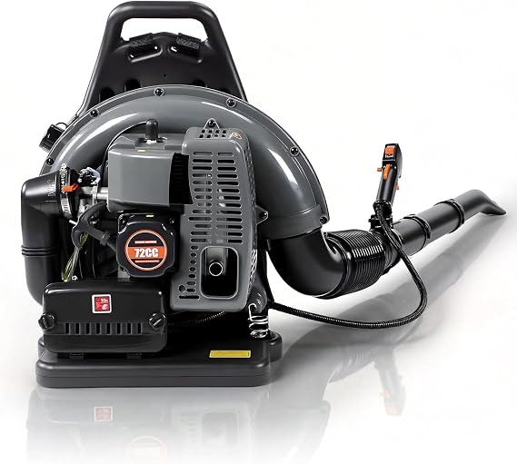72CC Backpack Blower, Gas Powered Leaf Blower with 230 MPH 760 CFM for Commercial Lawn Care, Yard Debris & Snow Removal (Grey)