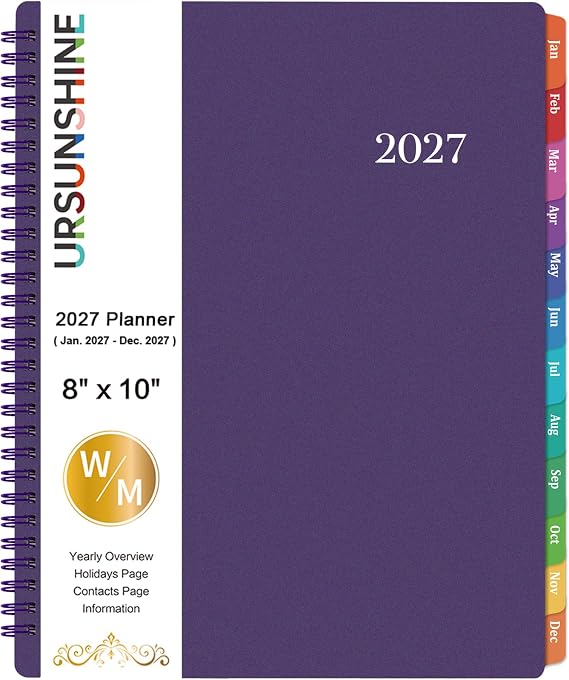 Planner 2027 - Weekly & Monthly 2027 Planner with Printed Tabs