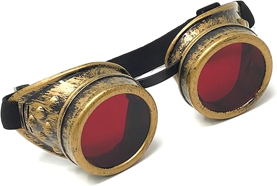 Steampunk Victorian Goggles Rave Glasses in Vintage Gold, Costume Accessory