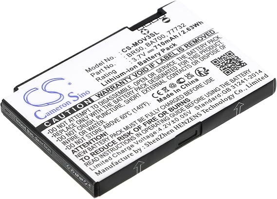 Cameron Sino New Replacement BR50 Battery for Flip P, Lifestyle 285, PEBL U6, Prolife 300, Prolife 500, Razr V3xx, Razr V3Z, V235 (710mAh) 22320, 77732, BA700, BR50, SNN5696