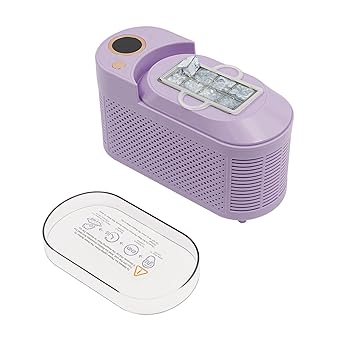 8 Cubes Portable Ice Maker, 120W Mini Countertop Ice Machine, Compact Automatic Ice Box for Home,Car,Travel,Camping Purple