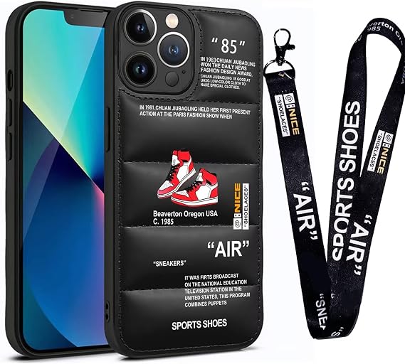 for iPhone 13 Pro Case,Cool Sports Shoes Brand Phone Case Cove, Cool Red Sneakers ins White or Black Label Pattern Soft Cover-Ultra Thin Soft Silicone Shockproof Cover for 13 pro