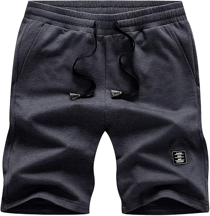 JMIERR Mens Cotton Sweat Shorts with 3 Pockets Workout Lounge Jogger Athletic Shorts 7 inch Inseam Running Shorts