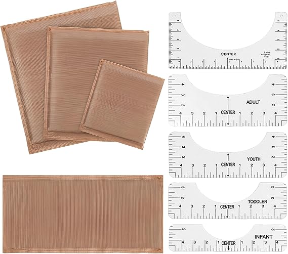 Heat Press Pillows and Pads Kit, 9-Pack with Multi-Size Pressing Pillow & Shirt Ruler, Essential Heat Press Accessories for DIY & Professional Use