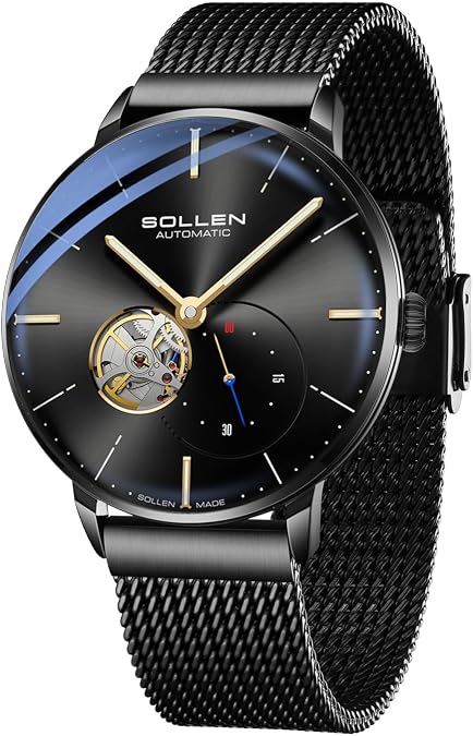 Men's Skeleton Automatic Watch, Dress Minimalist Mechanical Watches