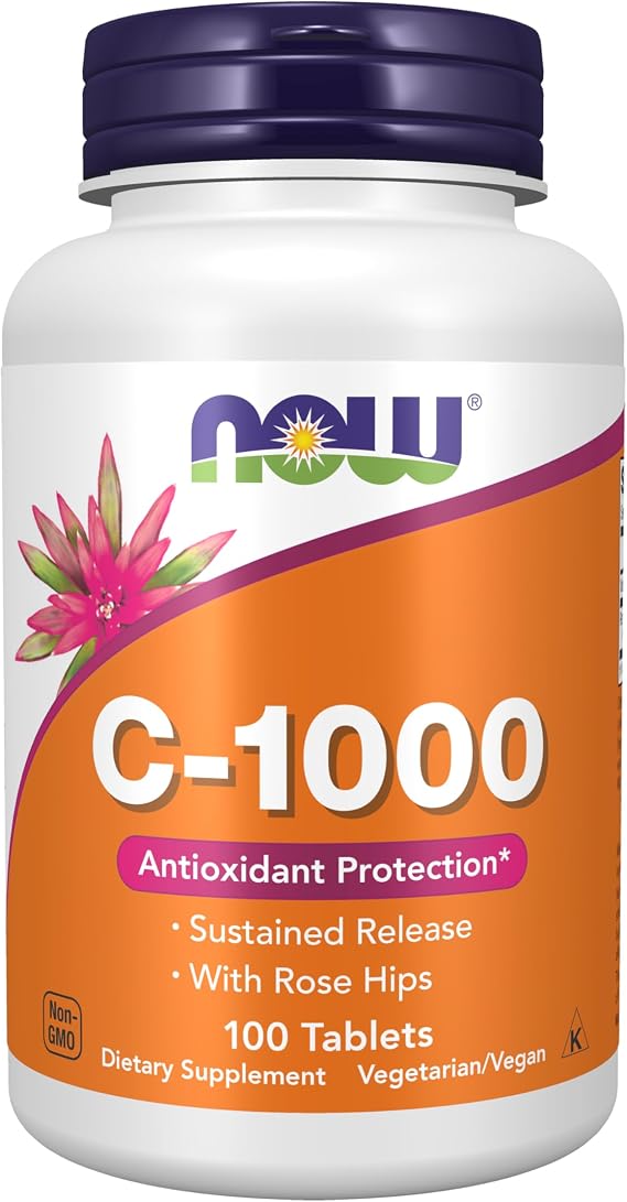 NOW Supplements, Vitamin C-1,000 w/ Rose Hips, Sustained Release, 100 Tabs