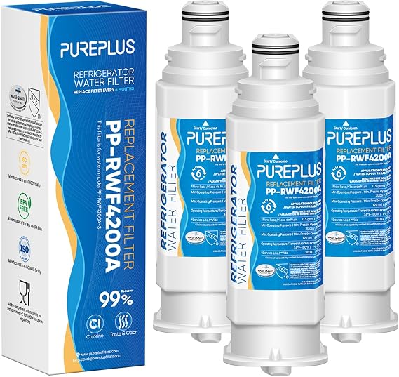 PUREPLUS RWF4200A Water Filter Replacement for Samsung DA97-17376B, 3 Pack
