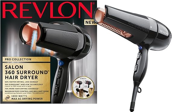 Revlon Pro Collection Salon 360 Surround Ac Hair Dryer, 1800 watt