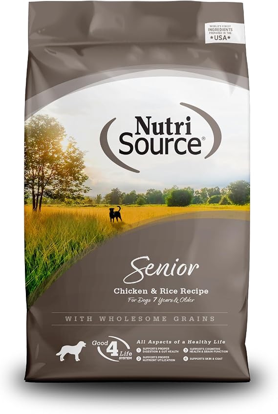 NutriSource Senior Chicken & Rice Dog Food, 4lb