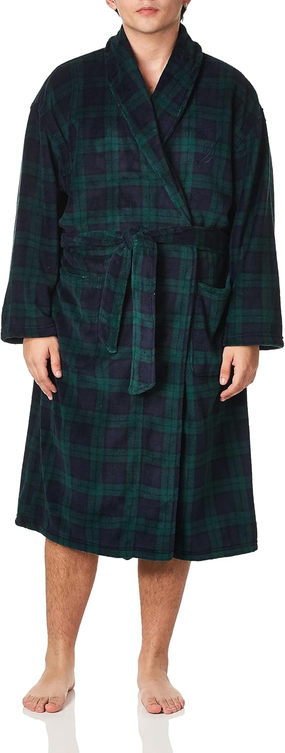 Nautica tweed plush hooded robe