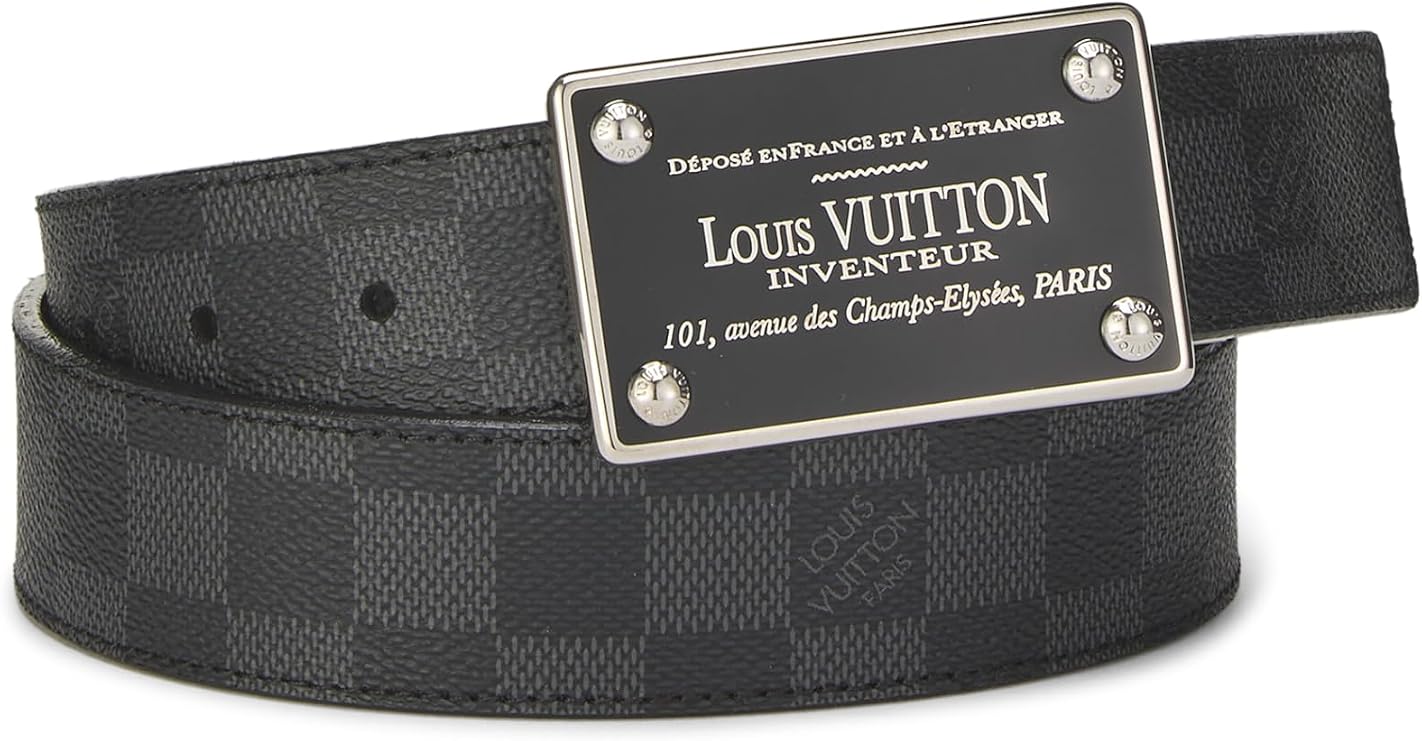 Pre-loved Black Damier Graphite Inventeur Ceinture 85, Black