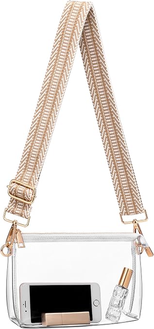 BS-VOG Clear Purse for Stadium Events, Clear Bag for Women Adjustable Strap