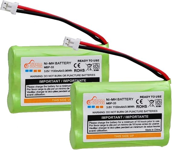 Pickle Power 1100mAh 2 Pack MBP33 Replacement Battery for Motorola Baby Monitor MBP27T MBP33 MBP33S MBP33PU MBP33BU MBP33P MBP36 MBP36S MBP36PU MBP35 MBP41 MBP43 MBP18 CB94-01A