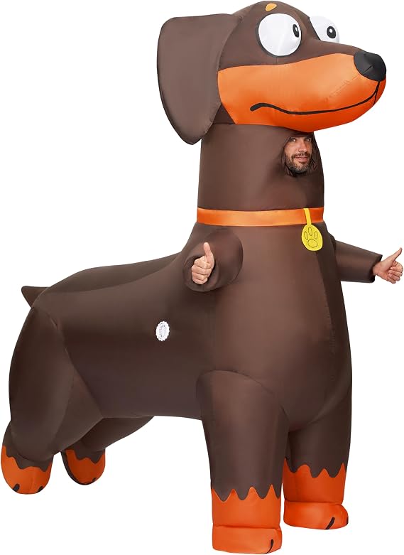 Spooktacular Creations Adults Inflatable Costumes, Dachshund Blow Up Suit, Inflatable Dog Outfit for Halloween Parties