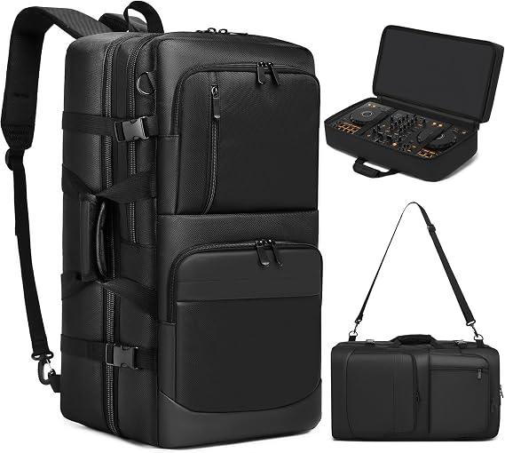 DJ Controller Case Compatible with Pioneer DDJ-FLX4/DDJ-400/DDJ-REV1 - Thick Padded DJ Backpack with Multi-Pocket for Accessories, Adjustable Strap, 22134.5in