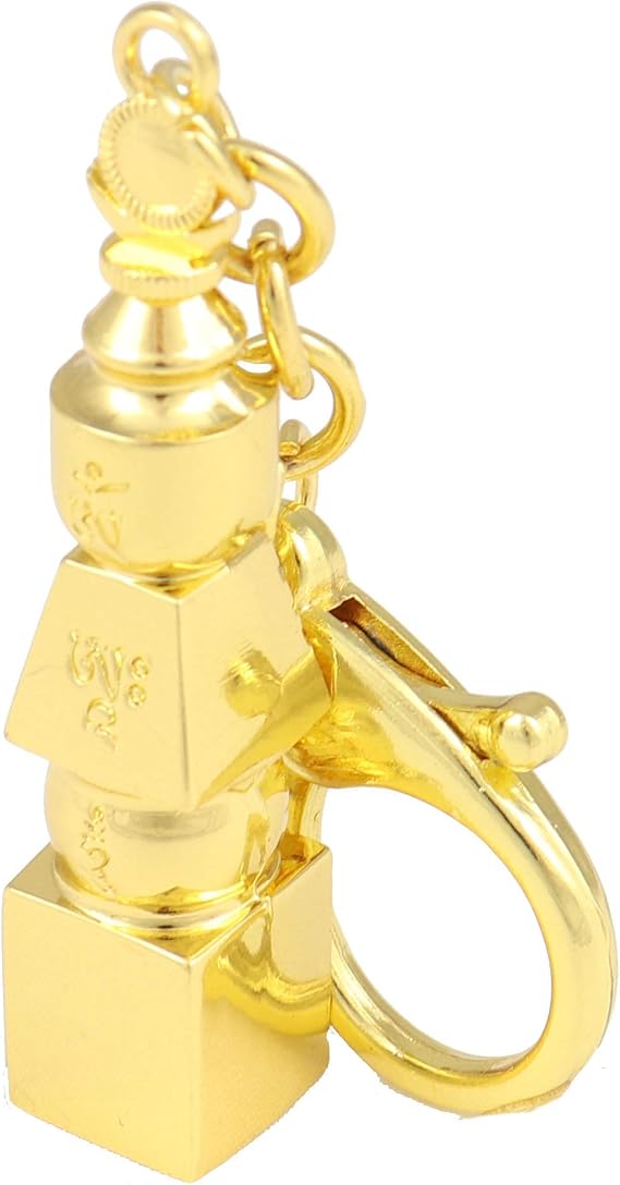 Feng Shui 5-Element Pagoda Keychain Amulet with Tree of Life